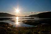 bright sun on Tadoussac Bay and Saint Laurent River