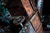 rusty wheel valve in abandoned factory